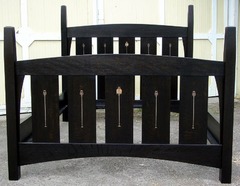 Queen Inlay Bed with Ebony finish.  Available in numerous stain colors and custom sizes.